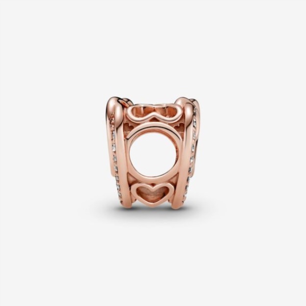 Sparkling Entwined Hearts Charm Pandora Rose Gold Plated