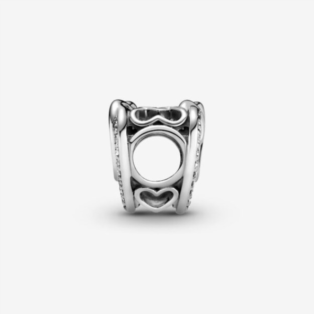 Sparkling Entwined Hearts Charm Pandora Sterling Silver