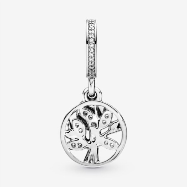Sparkling Family Tree Dangle Charm Pandora Two-Tone