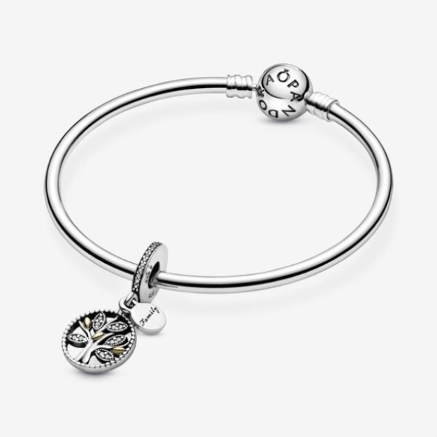 Sparkling Family Tree Dangle Charm Pandora Two-Tone