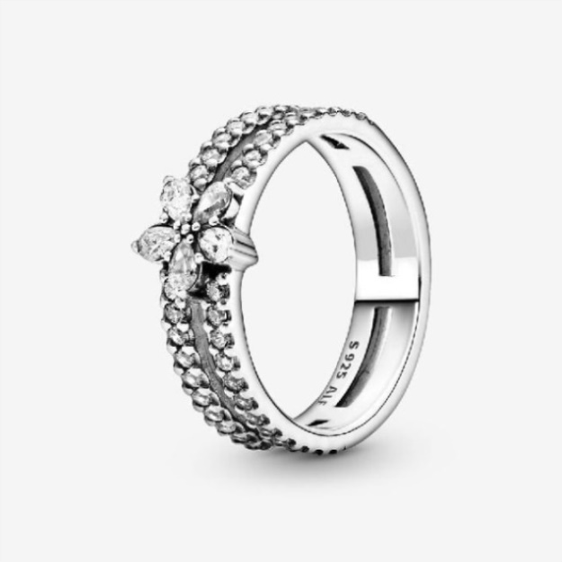 Sparkling Flower Brand Pandora Double Ring