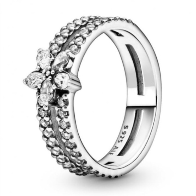 Sparkling Flower Brand Pandora Double Ring