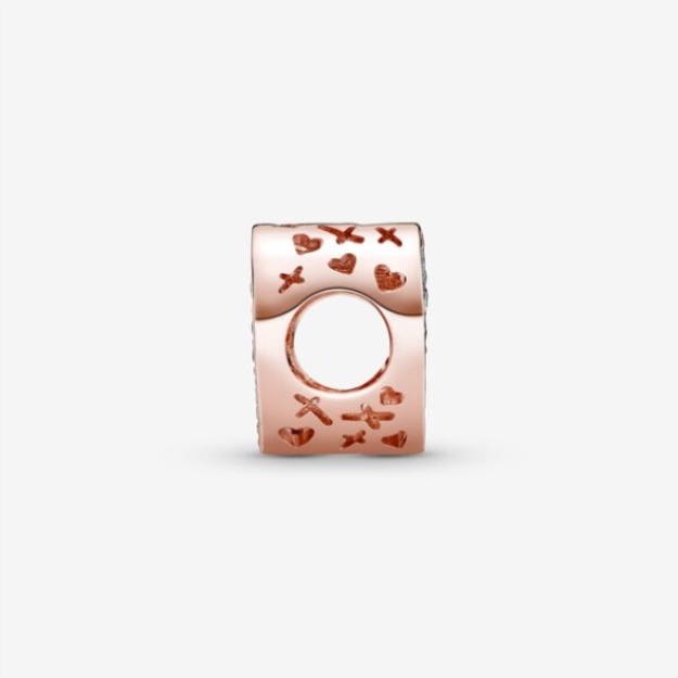 Sparkling Freehand Heart Charm Pandora Rose Gold Plated