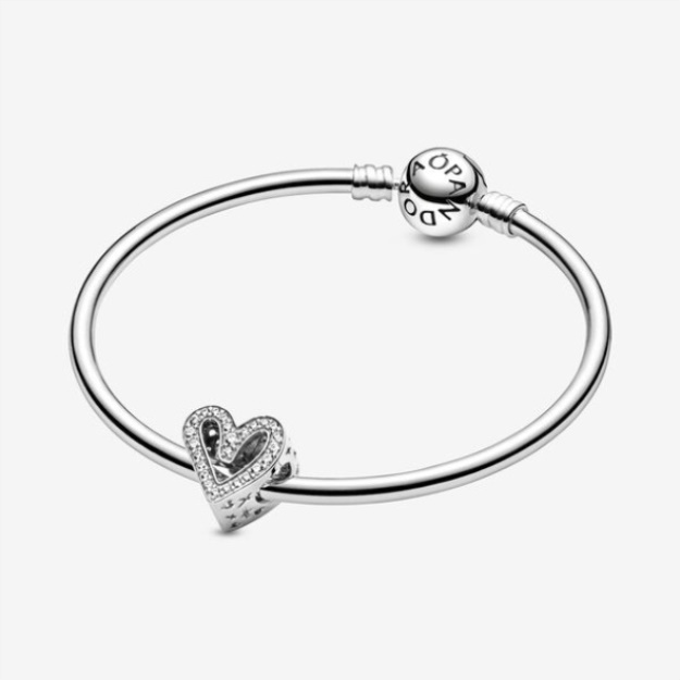 Sparkling Freehand Heart Charm Pandora Sterling Silver