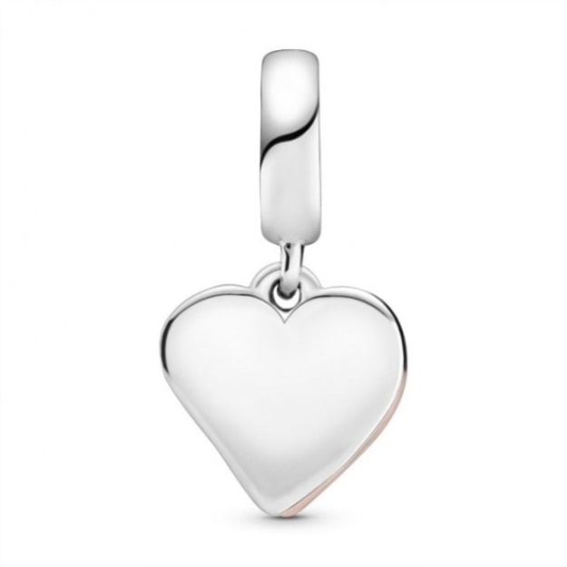 Sparkling Freehand Heart Dangle Charms Pandora