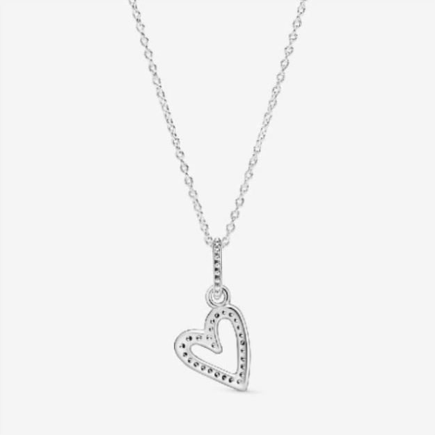 Sparkling Freehand Heart Necklace Pandora CA