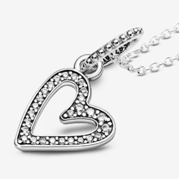 Sparkling Freehand Heart Necklace Pandora CA