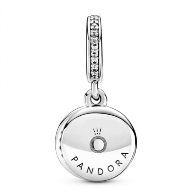 Sparkling Green Disc Double Dangle Charms Pandora
