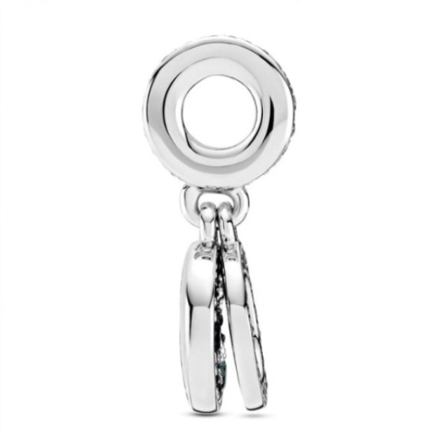 Sparkling Green Disc Double Dangle Charms Pandora
