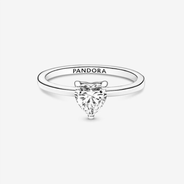 Sparkling Heart Solitaire Ring Pandora