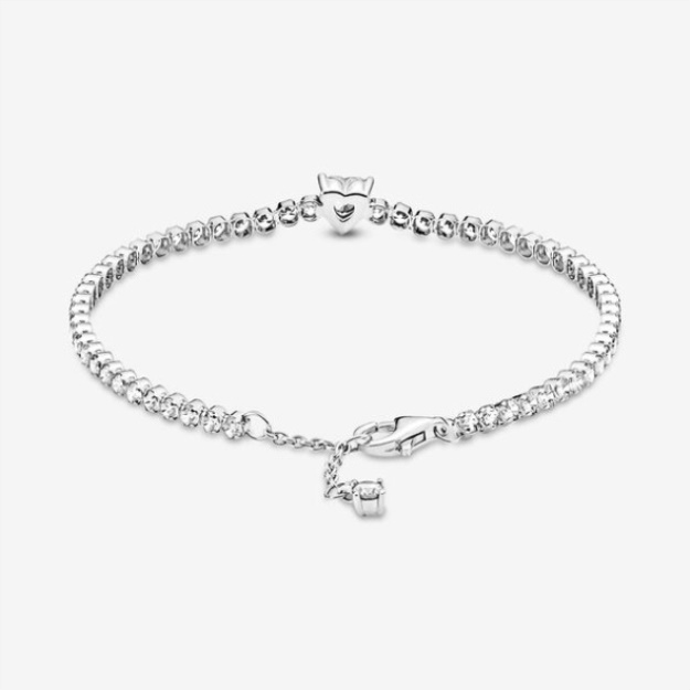 Sparkling Heart Tennis Bracelet Pandora