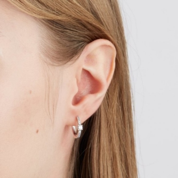 Sparkling Hoop Earrings Pandora CA
