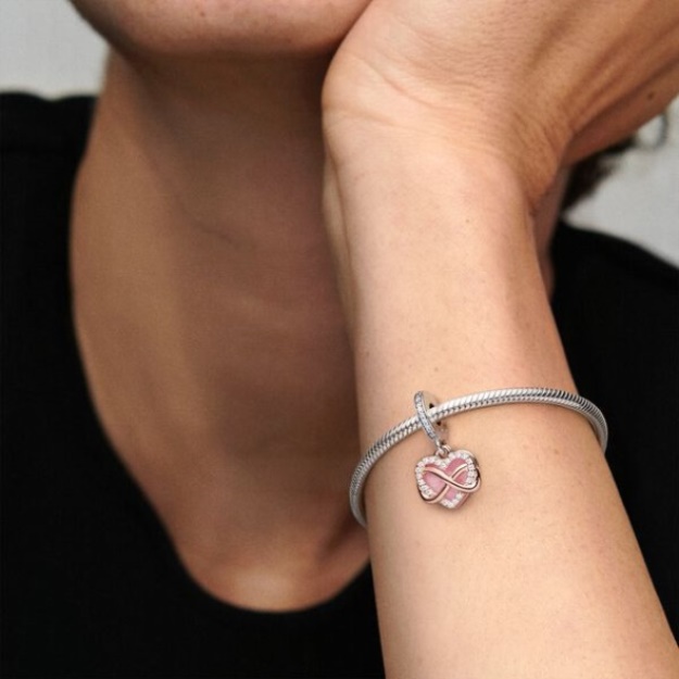 Sparkling Infinity Heart Dangle Charm Pandora