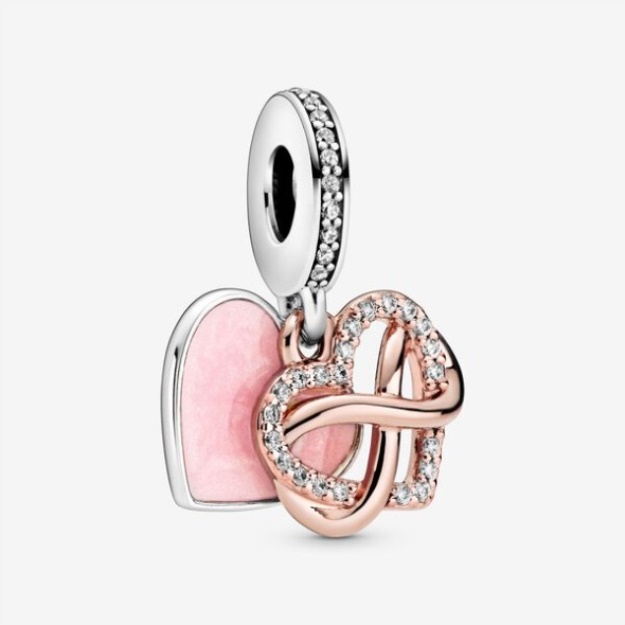 Sparkling Infinity Heart Dangle Charm Pandora