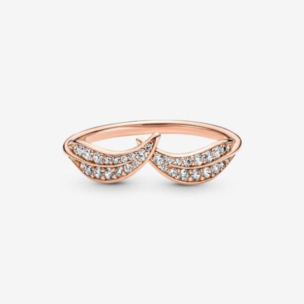 Sparkling Leaves Ring Pandora Rose Gold Plated