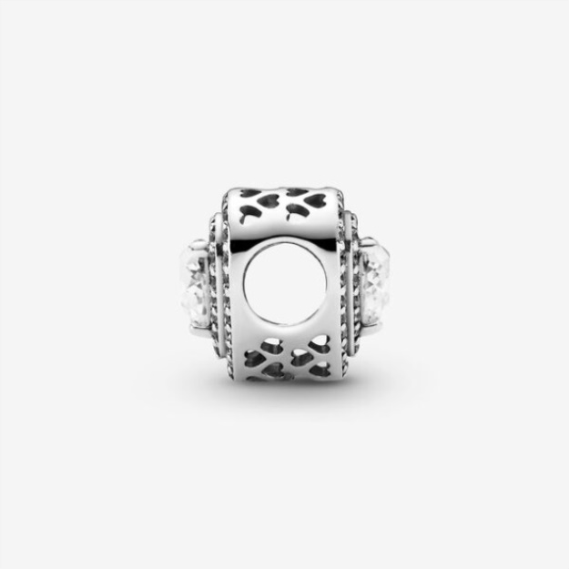 Sparkling Leveled Hearts Charm Pandora Sterling Silver