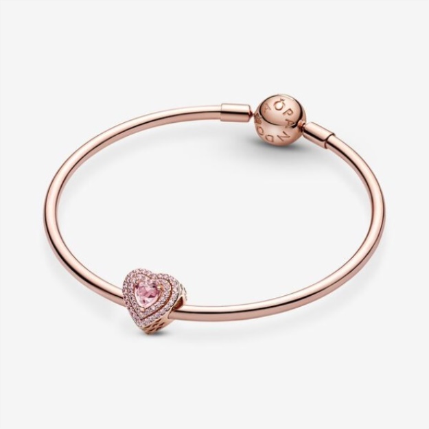 Sparkling Levelled Heart Charm Pandora