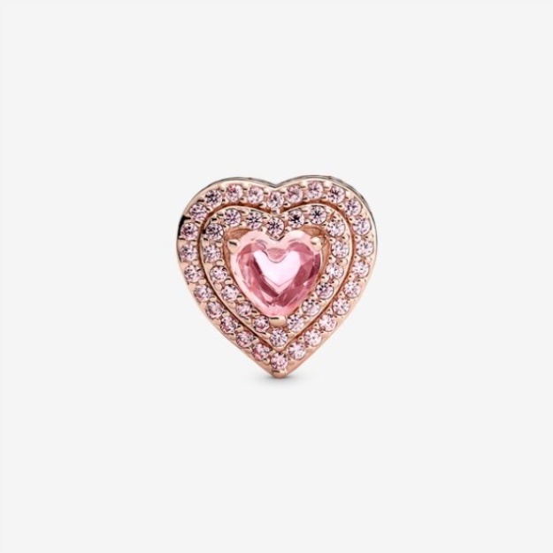 Sparkling Levelled Heart Charm Pandora