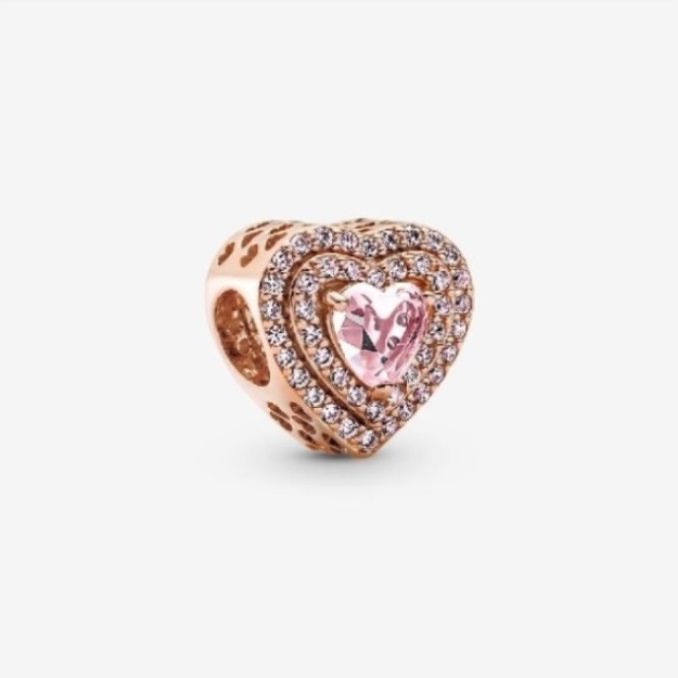Sparkling Levelled Heart Charms Pandora