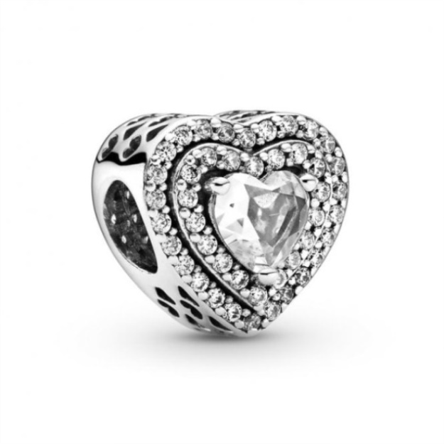 Sparkling Levelled Hearts Charms Pandora