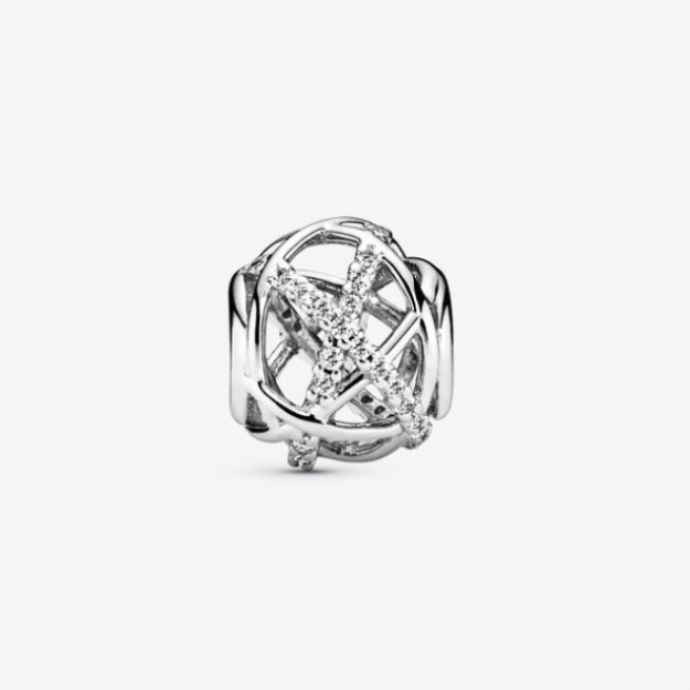 Sparkling Lines Openwork Charm Pandora Sterling Silver