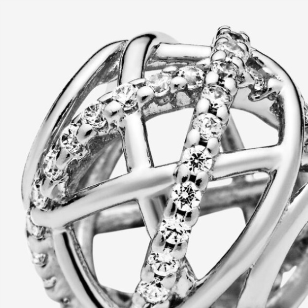 Sparkling Lines Openwork Charm Pandora Sterling Silver