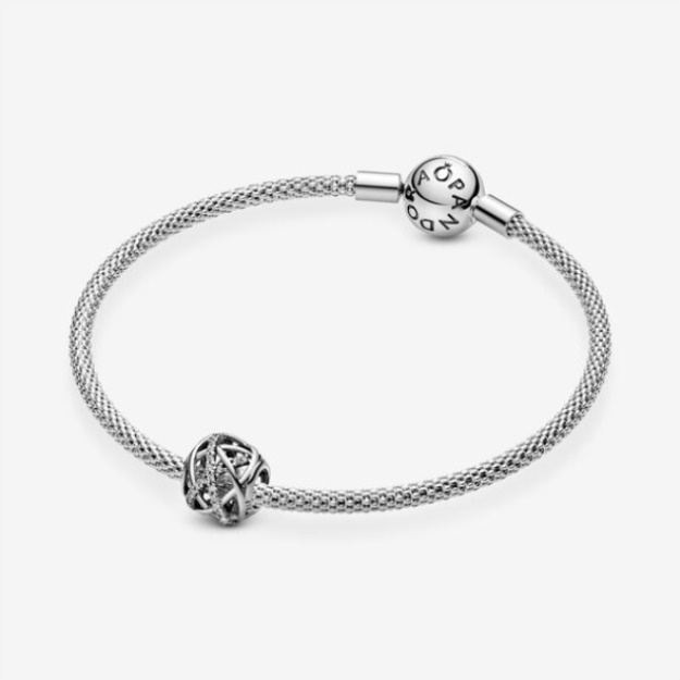 Sparkling Lines Openwork Charm Pandora Sterling Silver