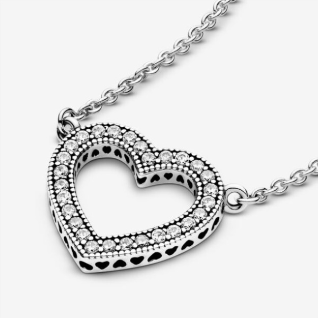 Sparkling Open Heart Necklace Pandora