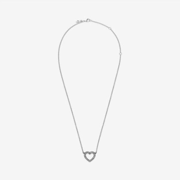 Sparkling Open Heart Necklace Pandora