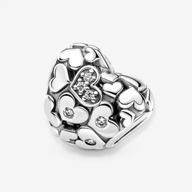 Sparkling Openwork Heart Charm Pandora