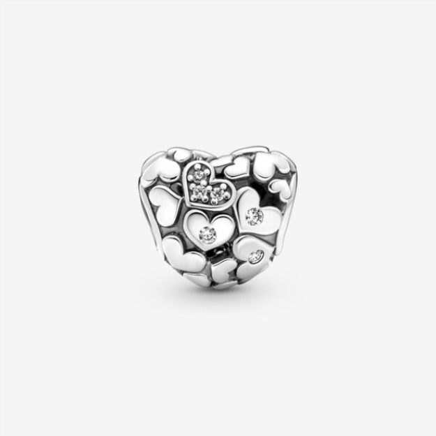 Sparkling Openwork Heart Charm Pandora