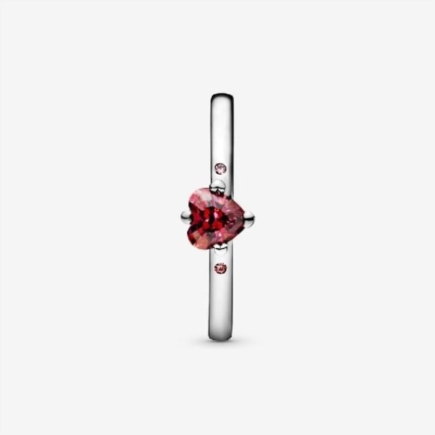 Sparkling Pandora Red Heart Ring