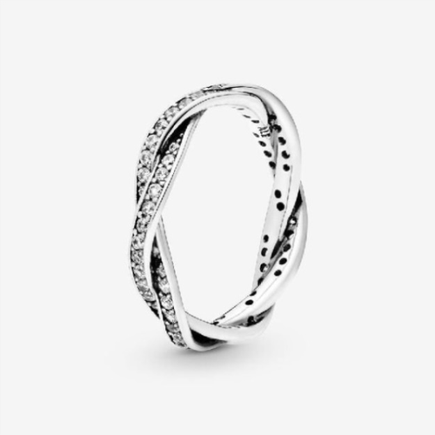 Sparkling Pandora Twisted Lines Ring