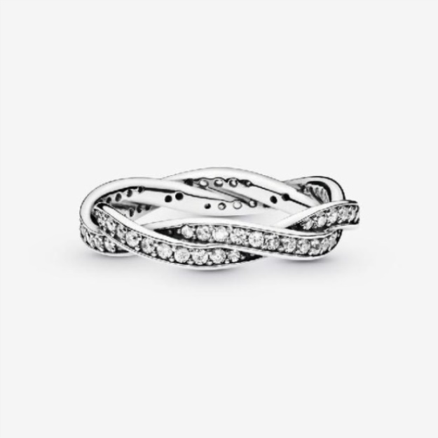 Sparkling Pandora Twisted Lines Ring