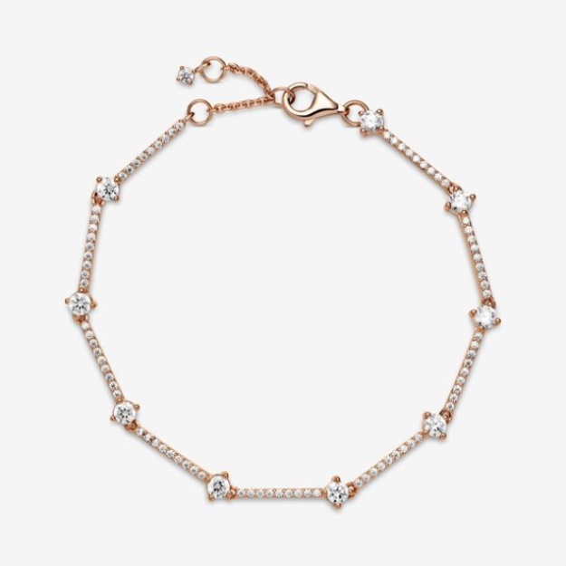 Sparkling Pave Bars Bracelet Pandora Rose Gold Plated