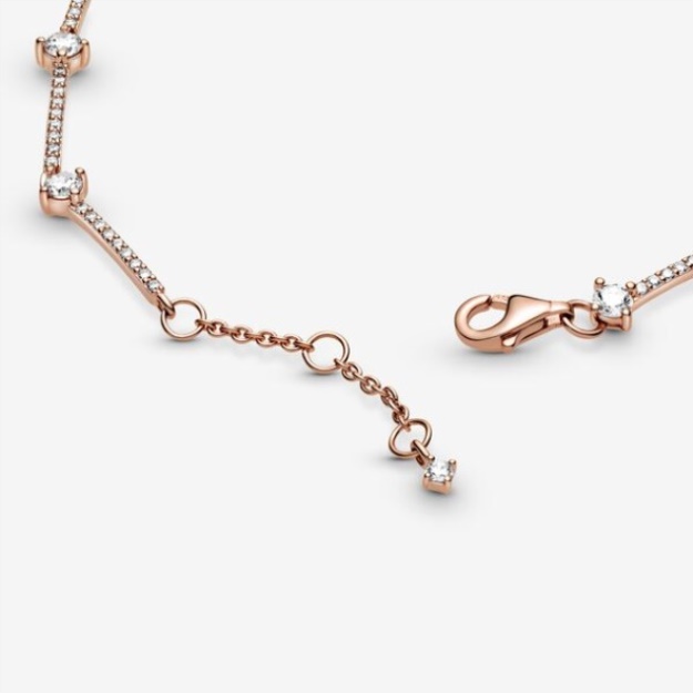 Sparkling Pave Bars Bracelet Pandora Rose Gold Plated