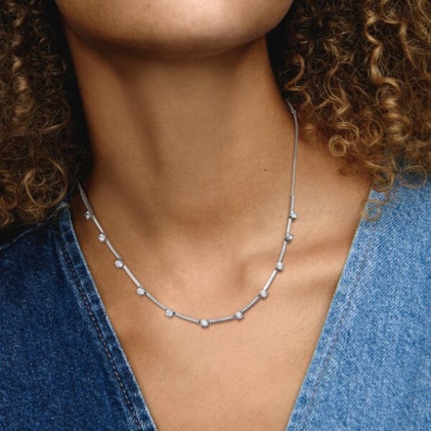 Sparkling Pave Collier Bars Necklace Pandora