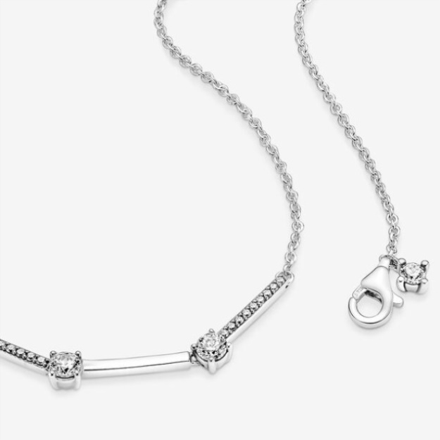 Sparkling Pave Collier Bars Necklace Pandora