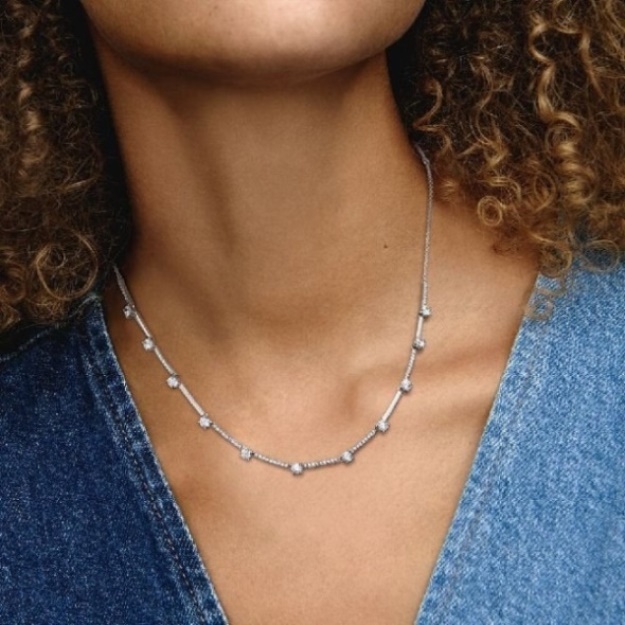 Sparkling Pave Collier Bars Necklace Pandora CA