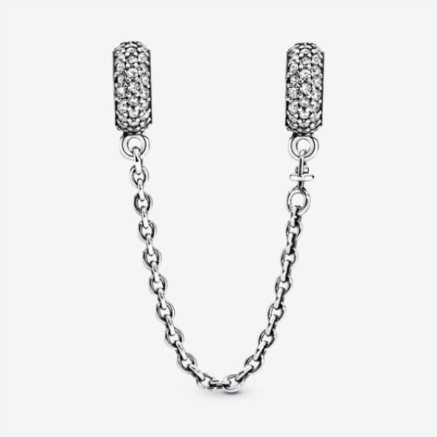 Sparkling Pave Safety Chain Charm Pandora