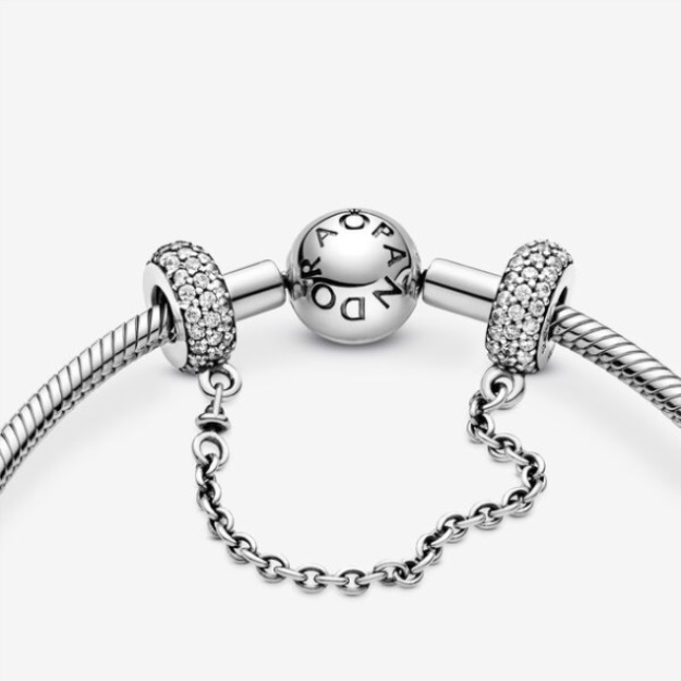 Sparkling Pave Safety Chain Charm Pandora