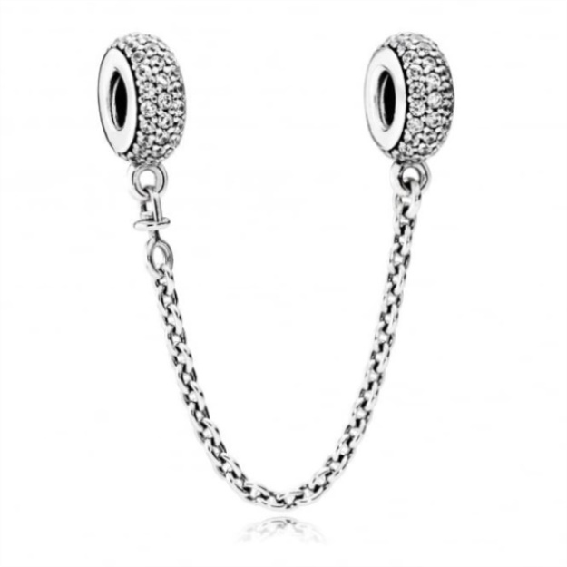 Sparkling Pave Safety Chain Charm Pandora CA