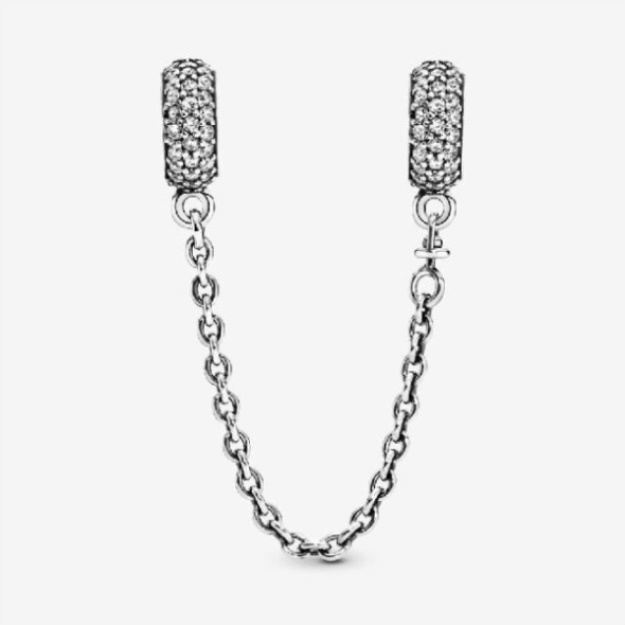 Sparkling Pave Safety Chain Charm Pandora CA