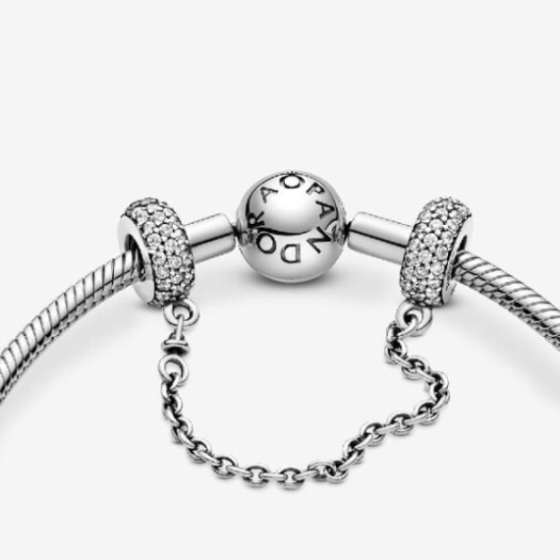Sparkling Pave Safety Chain Charm Pandora CA