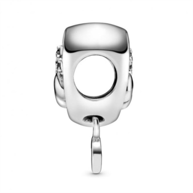 Sparkling Paw Print  Heart Charms Pandora