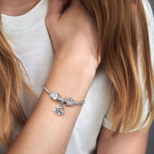 Sparkling Paw Print Charm Pandora Sterling Silver