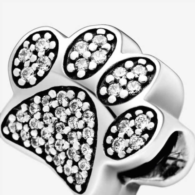 Sparkling Paw Print Charm Pandora Sterling Silver