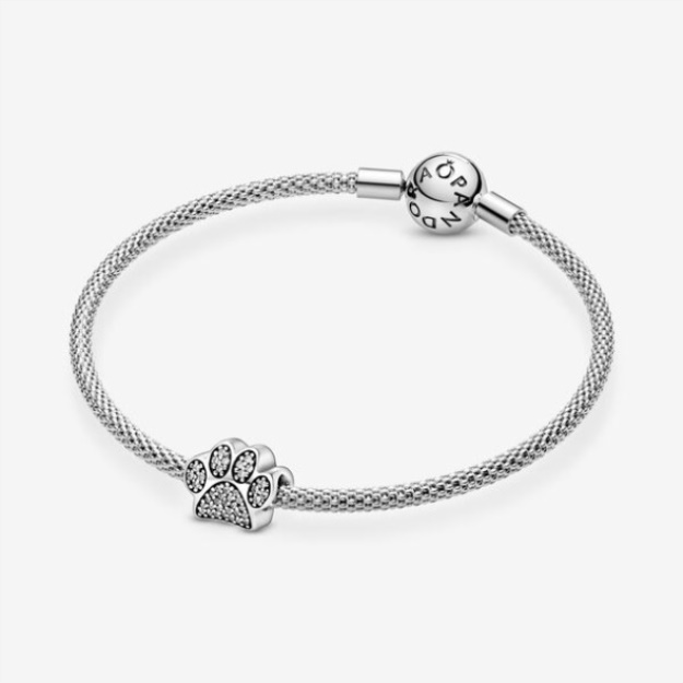 Sparkling Paw Print Charm Pandora Sterling Silver