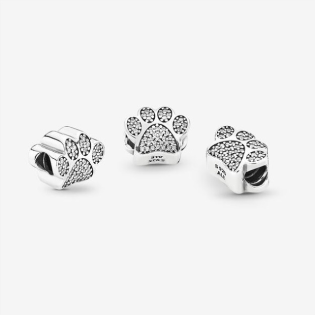 Sparkling Paw Print Charm Pandora Sterling Silver