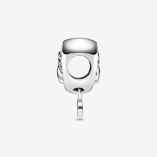 Sparkling Paw Print Heart Charm Pandora